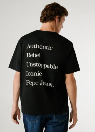Camiseta de corte holgado con estampado en la espalda