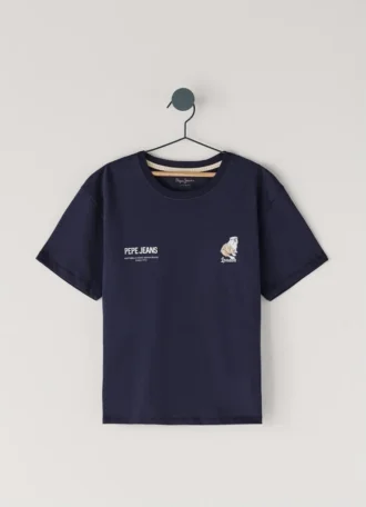 Camiseta de corte holgado con estampado en la espalda