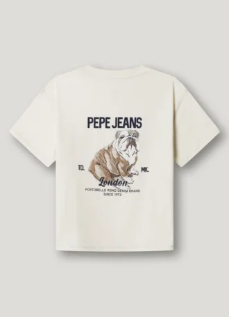 Camiseta de corte holgado con estampado en la espalda