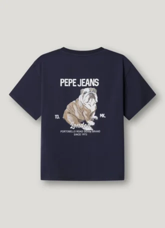 Camiseta de corte holgado con estampado en la espalda