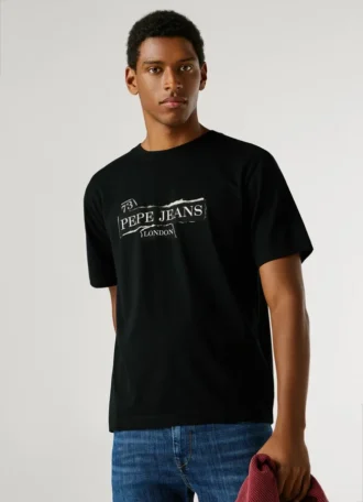 Camiseta de corte regular con estampado de logotipo