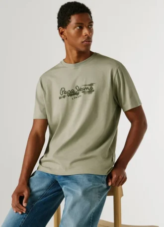 Camiseta de corte regular con estampado de logotipo