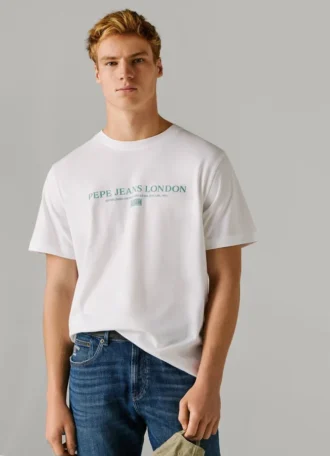 Camiseta de corte regular con estampado de logotipo