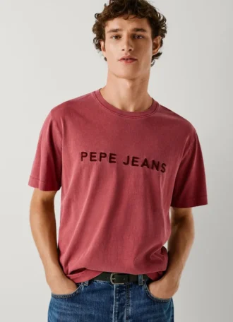 Camiseta de corte regular con logotipo bordado
