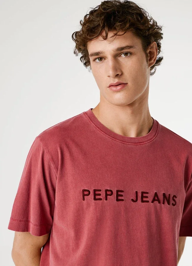 Camiseta de corte regular con logotipo bordado