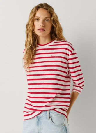 Camiseta de manga larga a rayas