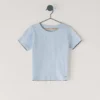 Camiseta de punto Pointelle con cuello redondo