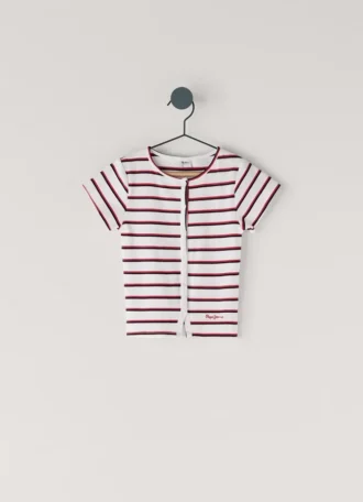 Camiseta de rayas con cuello acanalado