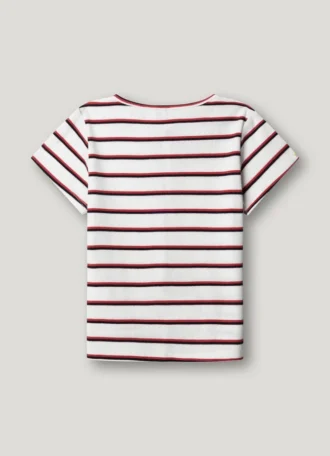 Camiseta de rayas con cuello acanalado