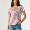Camiseta de rayas con cuello en V Camiseta de rayas con cuello en V