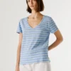 Camiseta de rayas con cuello en V Camiseta de rayas con cuello en V