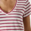 Camiseta de rayas con cuello en V Camiseta de rayas con cuello en V
