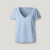 Camiseta de rayas con cuello en V Camiseta de rayas con cuello en V