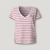 Camiseta de rayas con cuello en V Camiseta de rayas con cuello en V