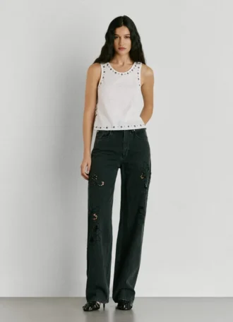 Camiseta de tirantes con tachuelas