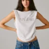 Camiseta sin mangas con logotipo calado