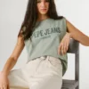 Camiseta sin mangas con logotipo calado