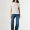 Camiseta sin mangas con logotipo calado