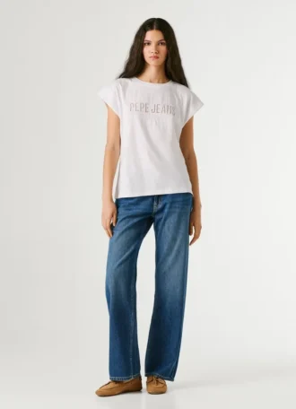 Camiseta sin mangas con logotipo calado