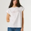 Camiseta sin mangas con logotipo calado
