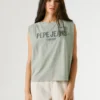 Camiseta sin mangas con logotipo calado