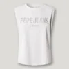 Camiseta sin mangas con logotipo calado