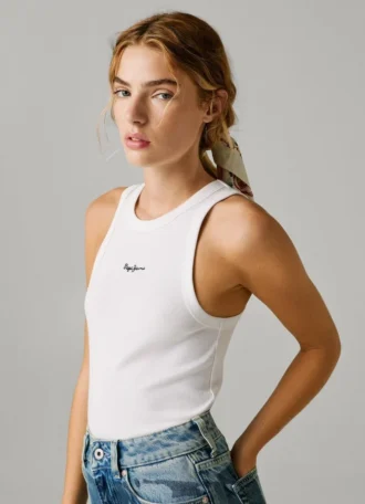 Camiseta sin mangas de canalé