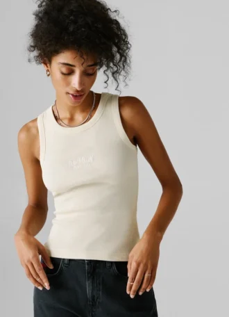 Camiseta sin mangas de canalé