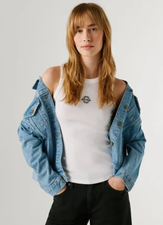 Camiseta sin mangas de canalé