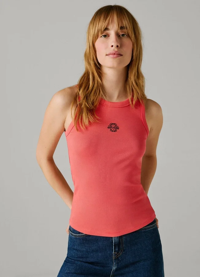 Camiseta sin mangas de canalé Camiseta sin mangas de canalé
