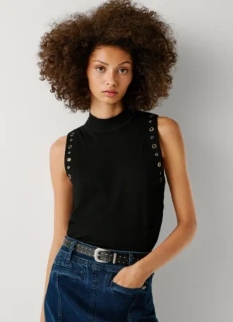 Camiseta sin mangas de canalé