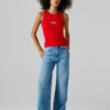 Camiseta sin mangas de canalé