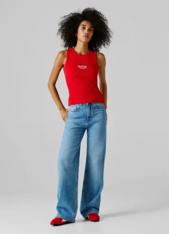 Camiseta sin mangas de canalé
