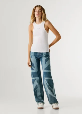 Camiseta sin mangas de canalé
