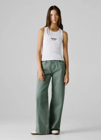 Camiseta sin mangas de canalé