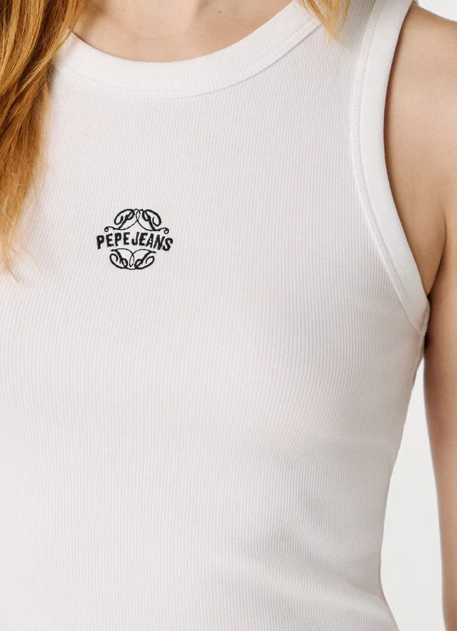 Camiseta sin mangas de canalé Camiseta sin mangas de canalé