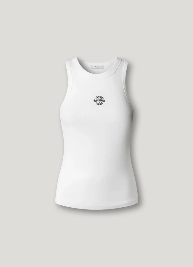 Camiseta sin mangas de canalé Camiseta sin mangas de canalé