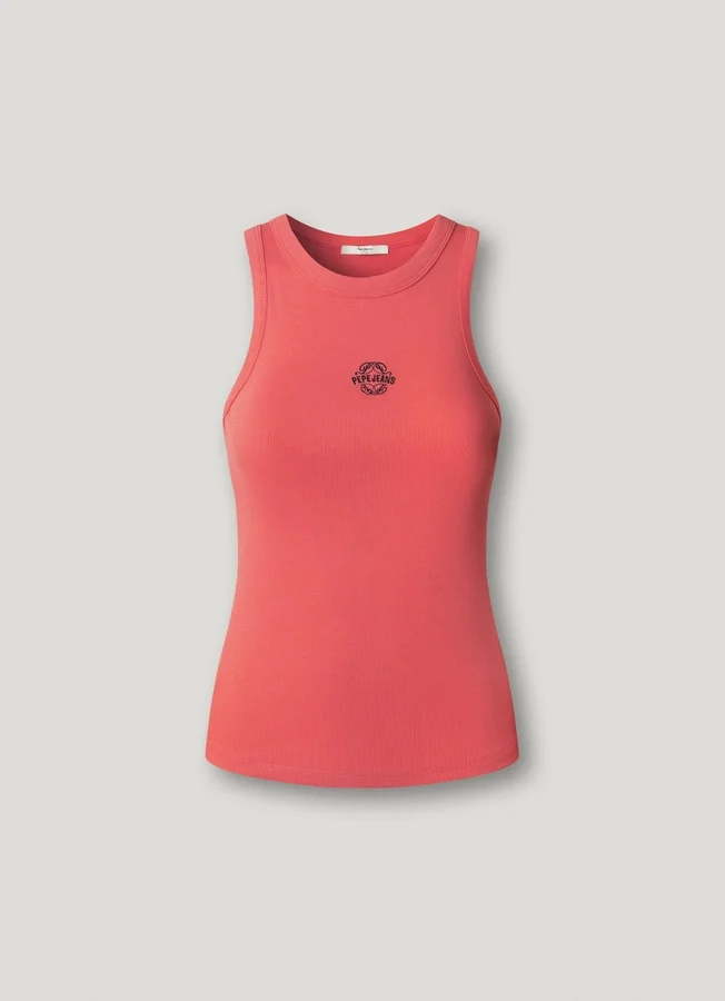 Camiseta sin mangas de canalé Camiseta sin mangas de canalé