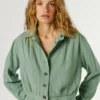 Chaqueta bomber con cuello de camisa