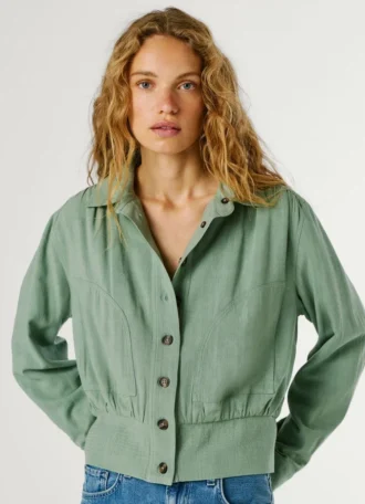 Chaqueta bomber con cuello de camisa