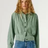 Chaqueta bomber con cuello de camisa