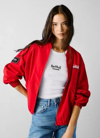 Chaqueta bomber con estampado en la espalda