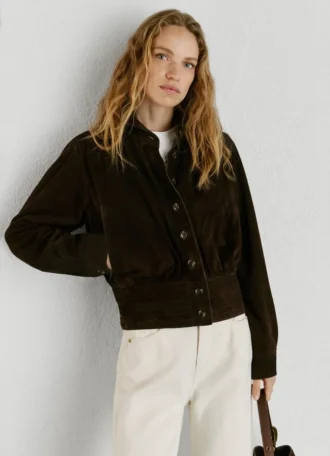 Chaqueta bomber de ante