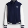 Chaqueta bomber estilo universitario