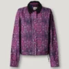 Chaqueta con cuello de camisa estampado Chaqueta con cuello de camisa estampado