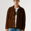 Chaqueta de ante con cierre de botones
