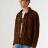 Chaqueta de ante con cierre de botones