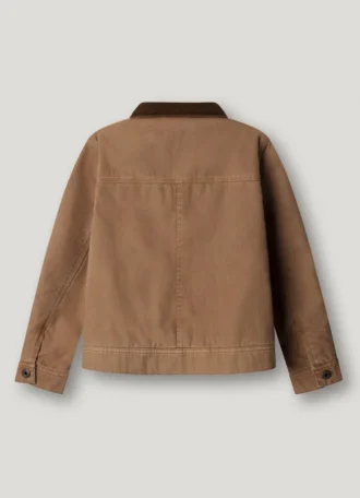 Chaqueta de lona de algodón con cuello de camisa