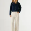 Chaqueta de sarga con cuello de camisa Chaqueta de sarga con cuello de camisa