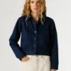 Chaqueta de sarga con cuello de camisa Chaqueta de sarga con cuello de camisa